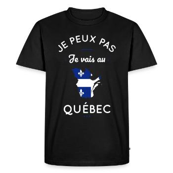Je peux pas je vais au Québec - T-shirt Premium bio Homme - noir - Devant - Nico (187cm)