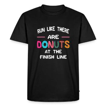 Run Like There Are Donuts At The Finish Line - Men's Premium Organic T-Shirt - black - Front - Nico (187cm)