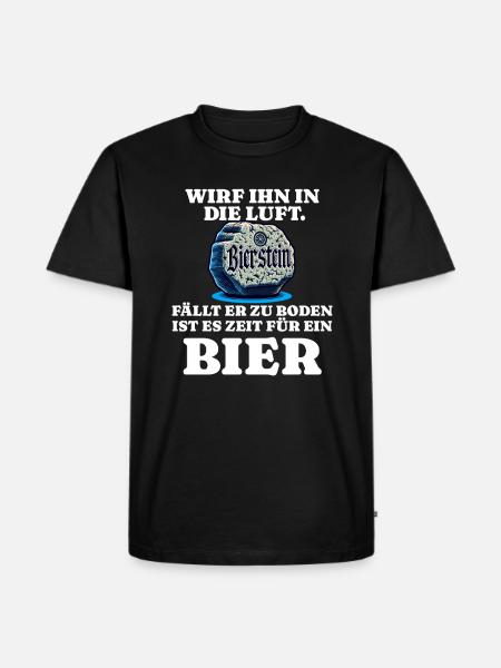 Bierstein Biertrinker - Männer Premium Bio T-Shirt - Schwarz