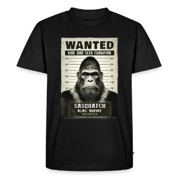 Bigfoot mugshot - Men's Premium Organic T-Shirt - black - Front - Nico (187cm)