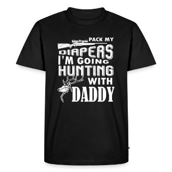 Hunting I'm Going Hunting With Daddy - Men's Premium Organic T-Shirt - black - Front - Nico (187cm)