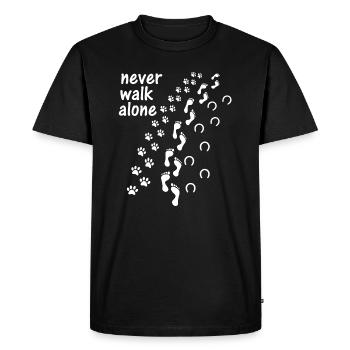Ne marchez jamais seul - T-shirt Premium bio Homme - noir - Devant - Nico (187cm)
