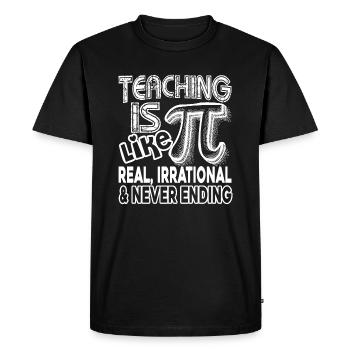 L'enseignement de la journée Pi est comme Pi - T-shirt Premium bio Homme - noir - Devant - Nico (187cm)