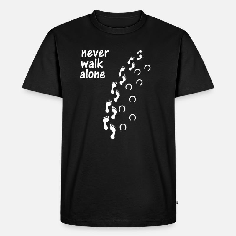 never walk alone pferd - Männer Premium Bio T-Shirt - Schwarz