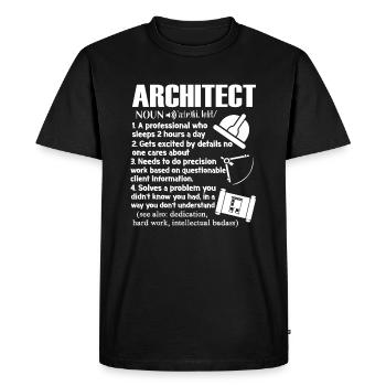 Définition d'architecte - T-shirt Premium bio Homme - noir - Devant - Nico (187cm)