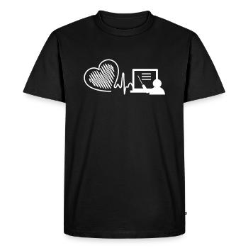 English Teacher English Teacher Heartbeat - Men's Premium Organic T-Shirt - black - Front - Nico (187cm)