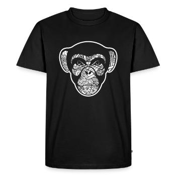 Chimpanzee Chimpanzee Floral Pattern - Men's Premium Organic T-Shirt - black - Front - Nico (187cm)
