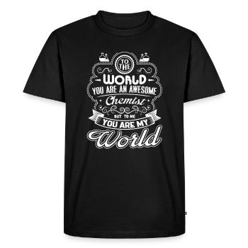 Chemist Chemist Is My World - Men's Premium Organic T-Shirt - black - Front - Nico (187cm)