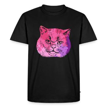 British Shorthair cat Colorful - Men's Premium Organic T-Shirt - black - Front - Nico (187cm)