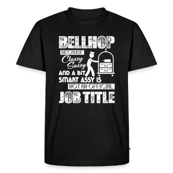 Bellhop Bellhop Job Title - Men's Premium Organic T-Shirt - black - Front - Nico (187cm)