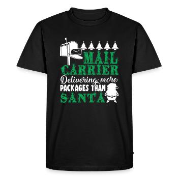 Mail Carrier Christmas Delivering More Packages - Men's Premium Organic T-Shirt - black - Front - Nico (187cm)