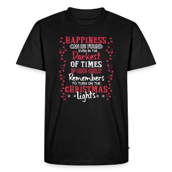 Christmas Turn On The Christmas Lights - Men's Premium Organic T-Shirt - black - Front - Nico (187cm)