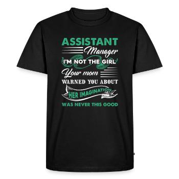 Assistant Manager Assistant Manager Girl - Men's Premium Organic T-Shirt - black - Front - Nico (187cm)