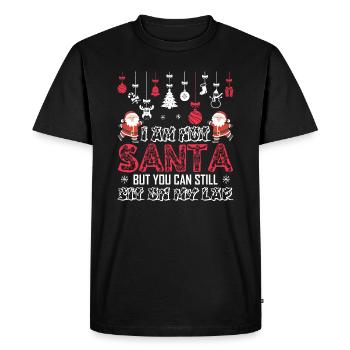 Christmas I'm Not Santa But You Can Sit On My Lap - Men's Premium Organic T-Shirt - black - Front - Nico (187cm)