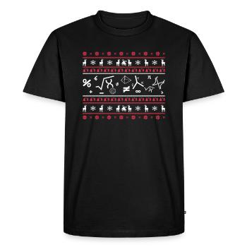Funny Math Christmas Lovers - Men's Premium Organic T-Shirt - black - Front - Nico (187cm)