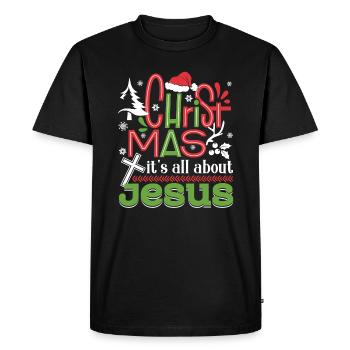 Christmas It's All About Jesus - Men's Premium Organic T-Shirt - black - Front - Nico (187cm)