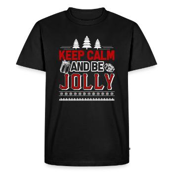 Christmas Keep Calm And Be Jolly - Men's Premium Organic T-Shirt - black - Front - Nico (187cm)