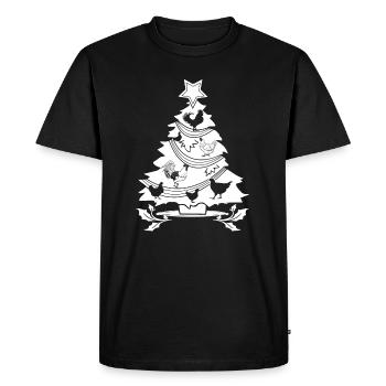 Funny Christmas Chickens Gifts - Men's Premium Organic T-Shirt - black - Front - Nico (187cm)