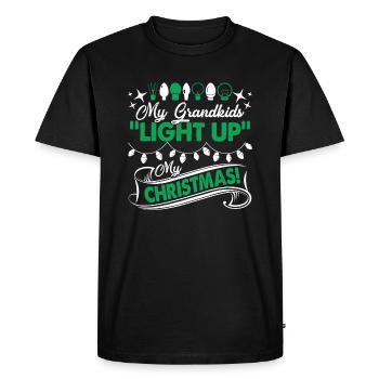 Christmas My Grandkids Light Up My Chrismast - Men's Premium Organic T-Shirt - black - Front - Nico (187cm)