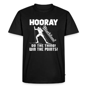 Biathlon Do The Thing Win The Points - Men's Premium Organic T-Shirt - black - Front - Nico (187cm)