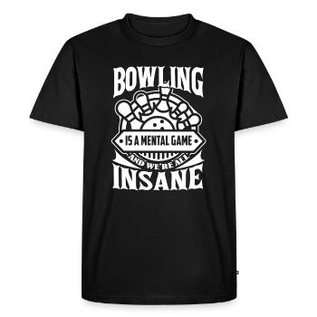 Bowling Is A Mental Game - Men's Premium Organic T-Shirt - black - Front - Nico (187cm)