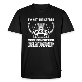 In Relationship with Books - Men's Premium Organic T-Shirt - black - Front - Nico (187cm)