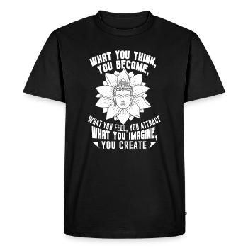 Buddha What You Think You Become - Men's Premium Organic T-Shirt - black - Front - Nico (187cm)
