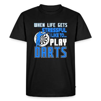 Darts I Like To Play Darts - Men's Premium Organic T-Shirt - black - Front - Nico (187cm)