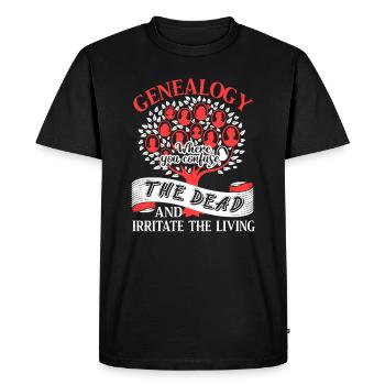 Genealogy Confuse The Dead - Men's Premium Organic T-Shirt - black - Front - Nico (187cm)
