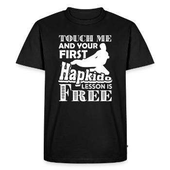 Touch Me And Hapkido Lesson Is Free - Men's Premium Organic T-Shirt - black - Front - Nico (187cm)