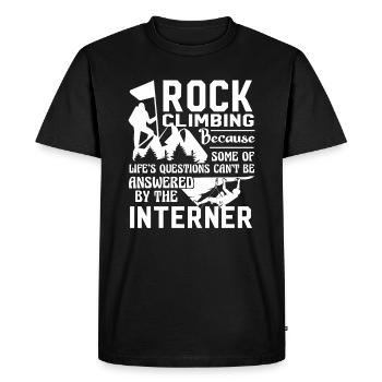 Rock Climbing Can Answered Life's Questions - Men's Premium Organic T-Shirt - black - Front - Nico (187cm)