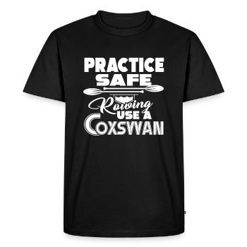 Practice Safe Rowing - Men's Premium Organic T-Shirt - black - Front - Nico (187cm)