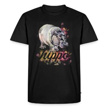 Cute Hippo Gifts - Men's Premium Organic T-Shirt - black - Front - Nico (187cm)