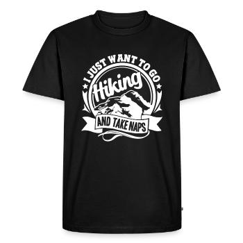 I Just Want To Go Hiking And Take Naps - Men's Premium Organic T-Shirt - black - Front - Nico (187cm)