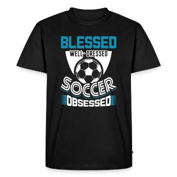 Soccer Well Dressed Soccer Obsessed - Men's Premium Organic T-Shirt - black - Front - Nico (187cm)