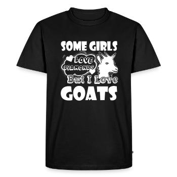 Goat I Love Goats - Men's Premium Organic T-Shirt - black - Front - Nico (187cm)
