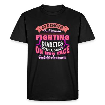 Fighting Diabetes With A Smile - Men's Premium Organic T-Shirt - black - Front - Nico (187cm)