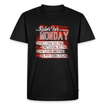 Rules For Monday - Men's Premium Organic T-Shirt - black - Front - Nico (187cm)