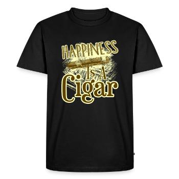 Cigar Smoking Happiness Is A Cigar - Men's Premium Organic T-Shirt - black - Front - Nico (187cm)