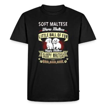 Soft Maltese Warm Maltese - Men's Premium Organic T-Shirt - black - Front - Nico (187cm)