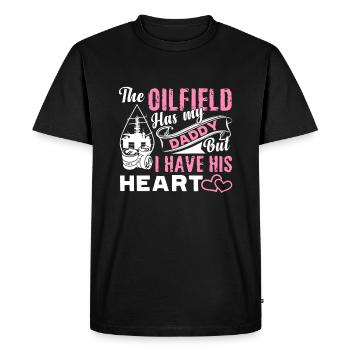 The Oilfield Has My Daddy I Have His Heart - Men's Premium Organic T-Shirt - black - Front - Nico (187cm)