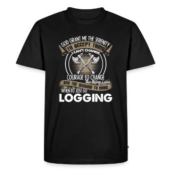 Logger Just Go Logging - Men's Premium Organic T-Shirt - black - Front - Nico (187cm)