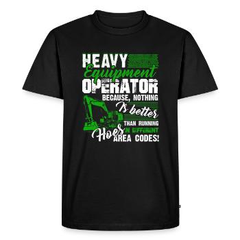 Proud To Be Heavy Equipment Operator - Men's Premium Organic T-Shirt - black - Front - Nico (187cm)