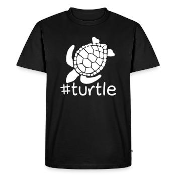 Funny Turtle Hashtag - Men's Premium Organic T-Shirt - black - Front - Nico (187cm)