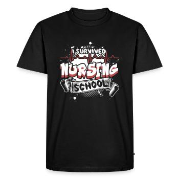 I Survived Nursing School - Men's Premium Organic T-Shirt - black - Front - Nico (187cm)