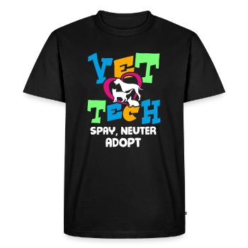 Vet Tech Spay Neuter Adopt - Men's Premium Organic T-Shirt - black - Front - Nico (187cm)