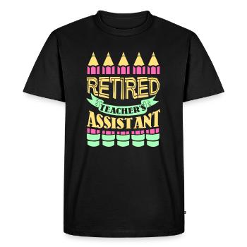 Funny Retired Teacher Assistant - Men's Premium Organic T-Shirt - black - Front - Nico (187cm)