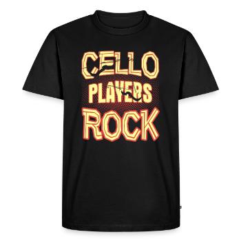 Cello Players Rock - Men's Premium Organic T-Shirt - black - Front - Nico (187cm)