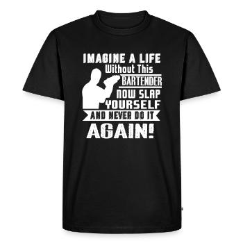 Life Without Bartender - Men's Premium Organic T-Shirt - black - Front - Nico (187cm)