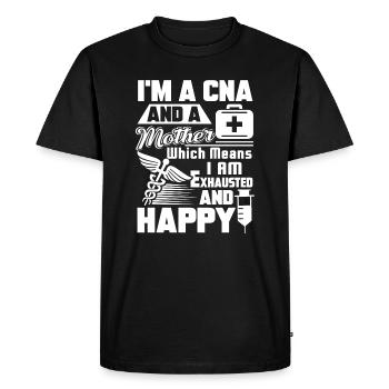 CNA I am A CNA And A Mother - Men's Premium Organic T-Shirt - black - Front - Nico (187cm)